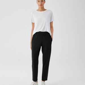LAST CHANCE SALE!  Eileen Fisher Black Pima Cotton Stretch Jersey Tapered Pant